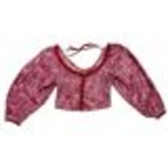 Free People Dare Me Velvet Blouse In Retro Combo - S - Picture 3 of 3